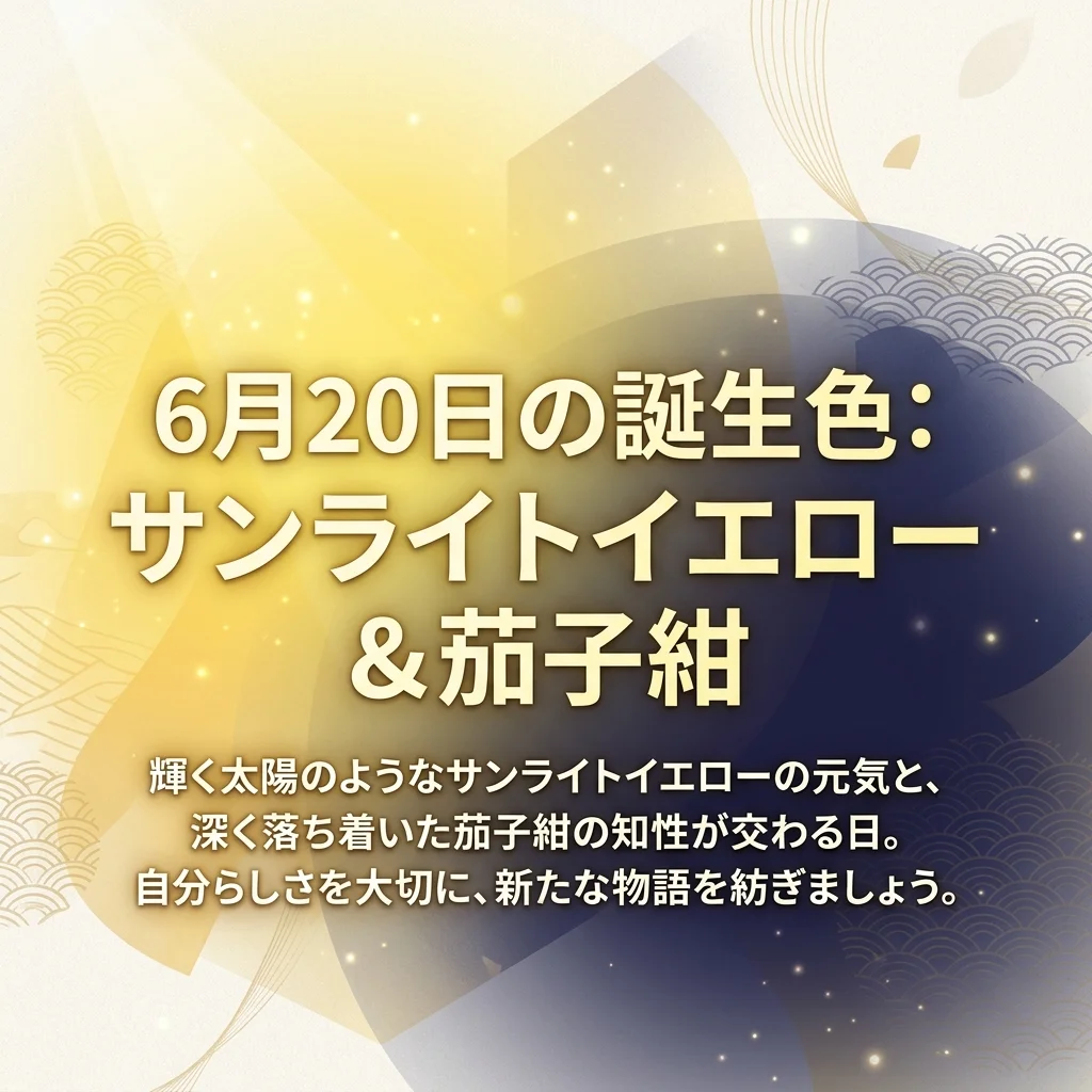 温かい日だまりのようなサンライトイエローと、深い茄子紺のカラーグラデーション