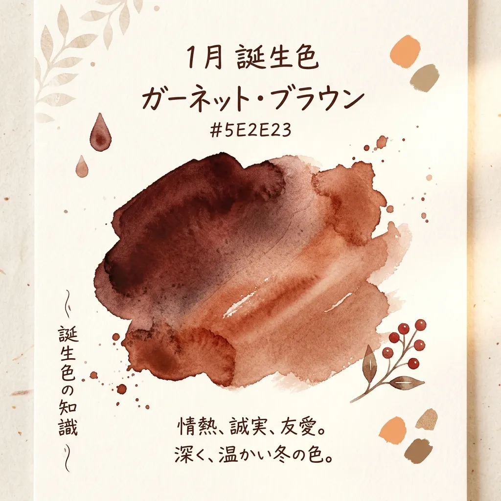 深みのある落ち着いた赤茶色ガーネットブラウンのグラデーション